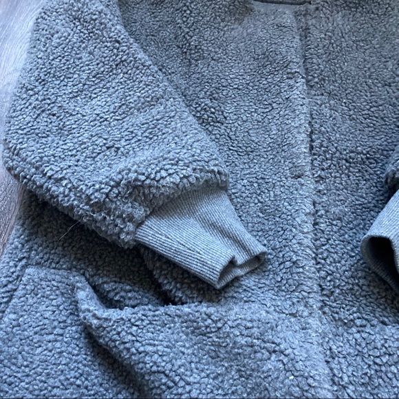 Madewell Oversized Grey Bonded Fleece Cocoon Coat - Picture 7 of 14